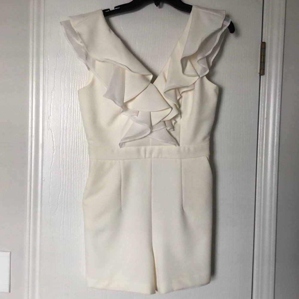 Bardot Off-White Ruffle Romper